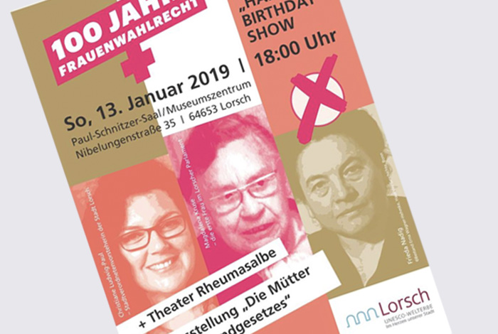 Kreativ-Fee_Referenz-Plakat Lorsch 100 jahre Frauenwahlrecht